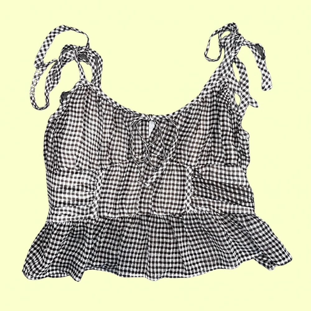 NWOT AE Gingham Checkered Women's Top
